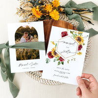 RUBY Printable Save the Date Sunflower and Roses