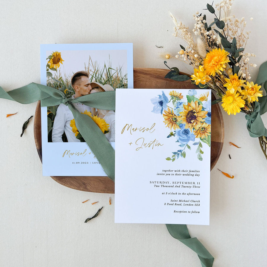IVY Sunflower Wedding Invitation Set Diy Templates