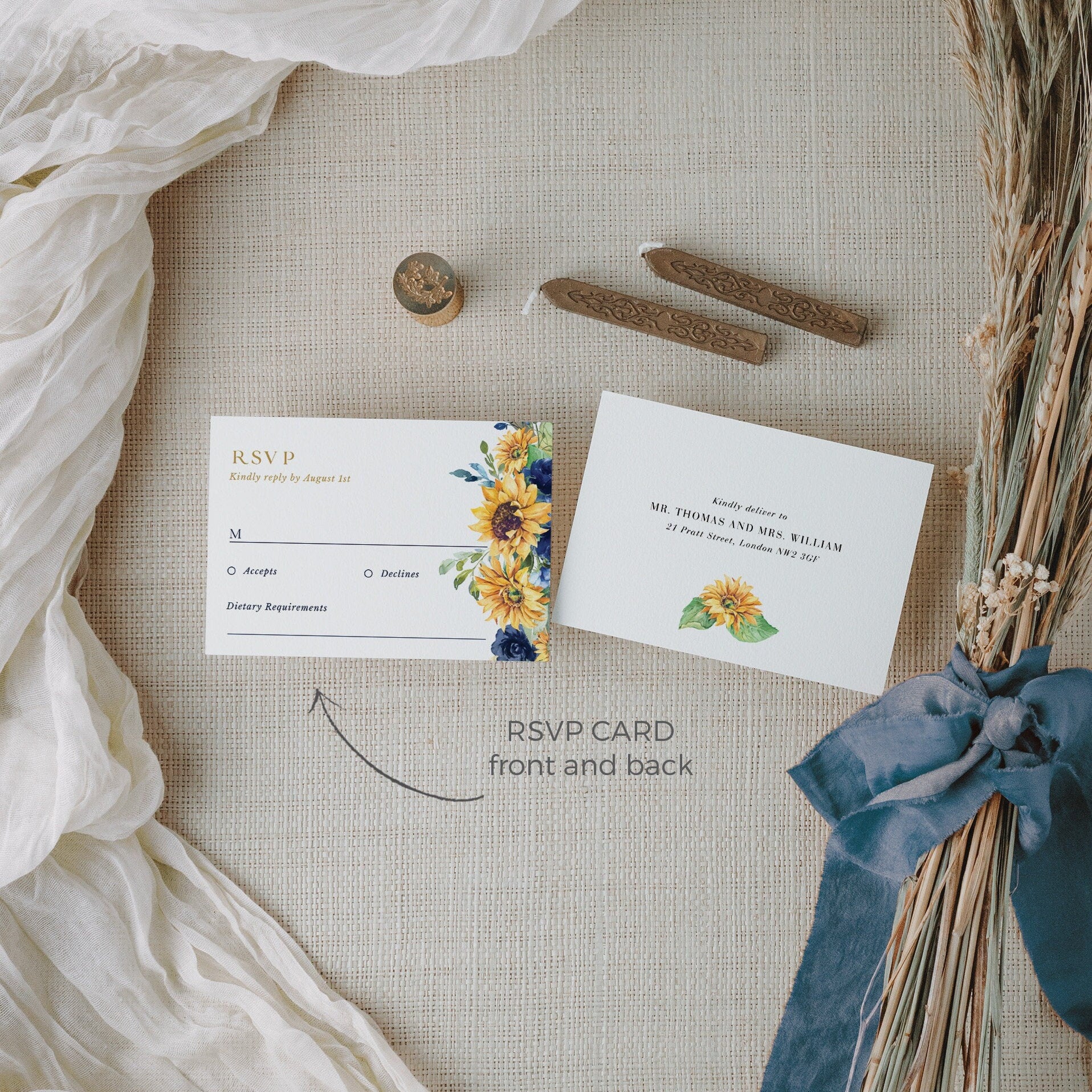 IVY Floral Wedding Invitation Suite Template