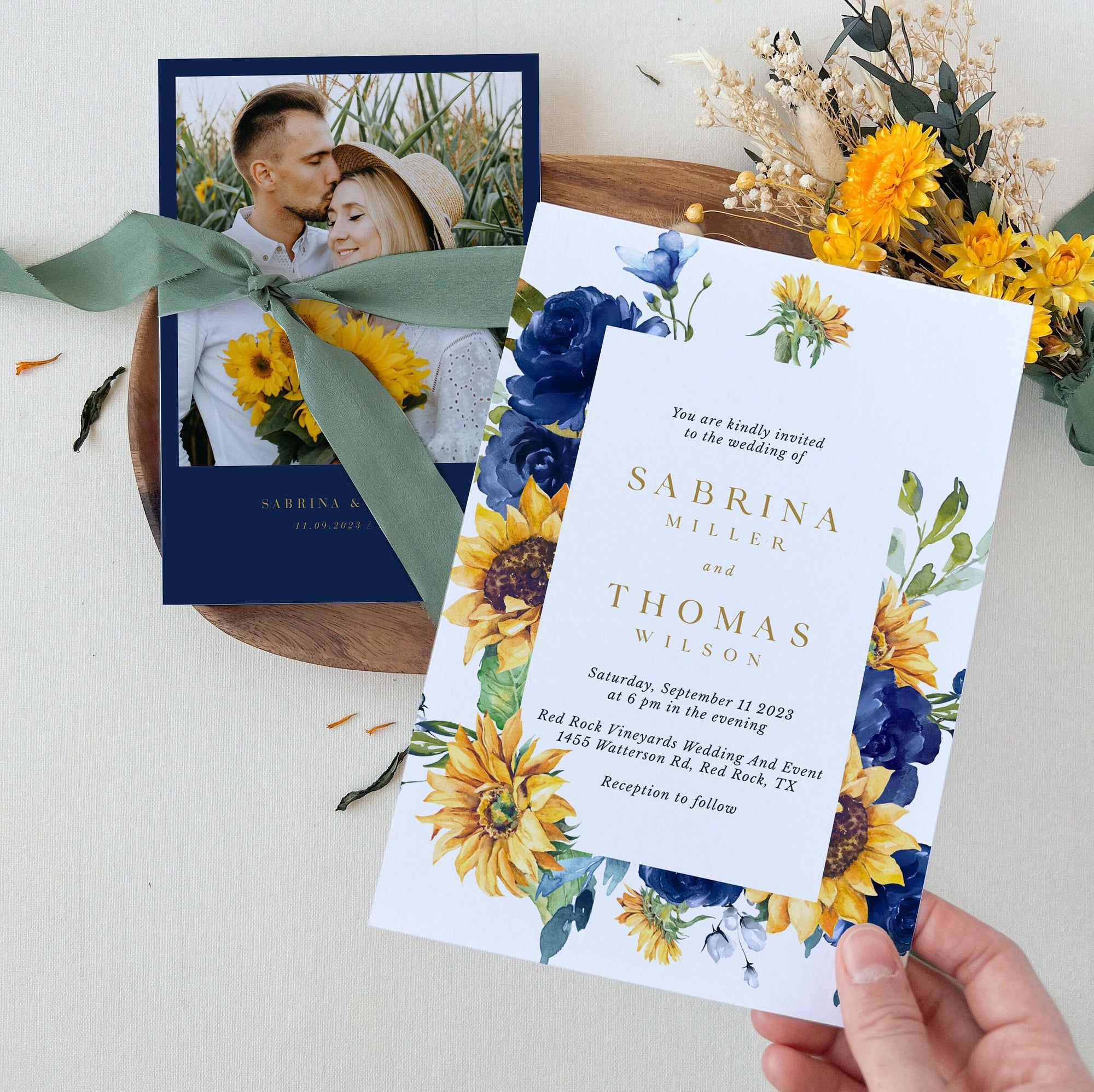 IVY Floral Wedding Invitation Suite Template
