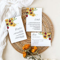 RUBY Floral Wedding Invitation Suite Template