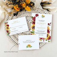 RUBY Rustic Sunflowers Wedding Invitation Set with Rsvp