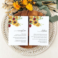 RUBY Sunflower Wedding Invitation Template Suite