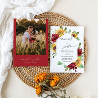 RUBY Sunflower Wedding Invitation Template