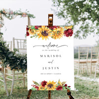 RUBY Printable Sunflower Wedding Signs Rustic Template