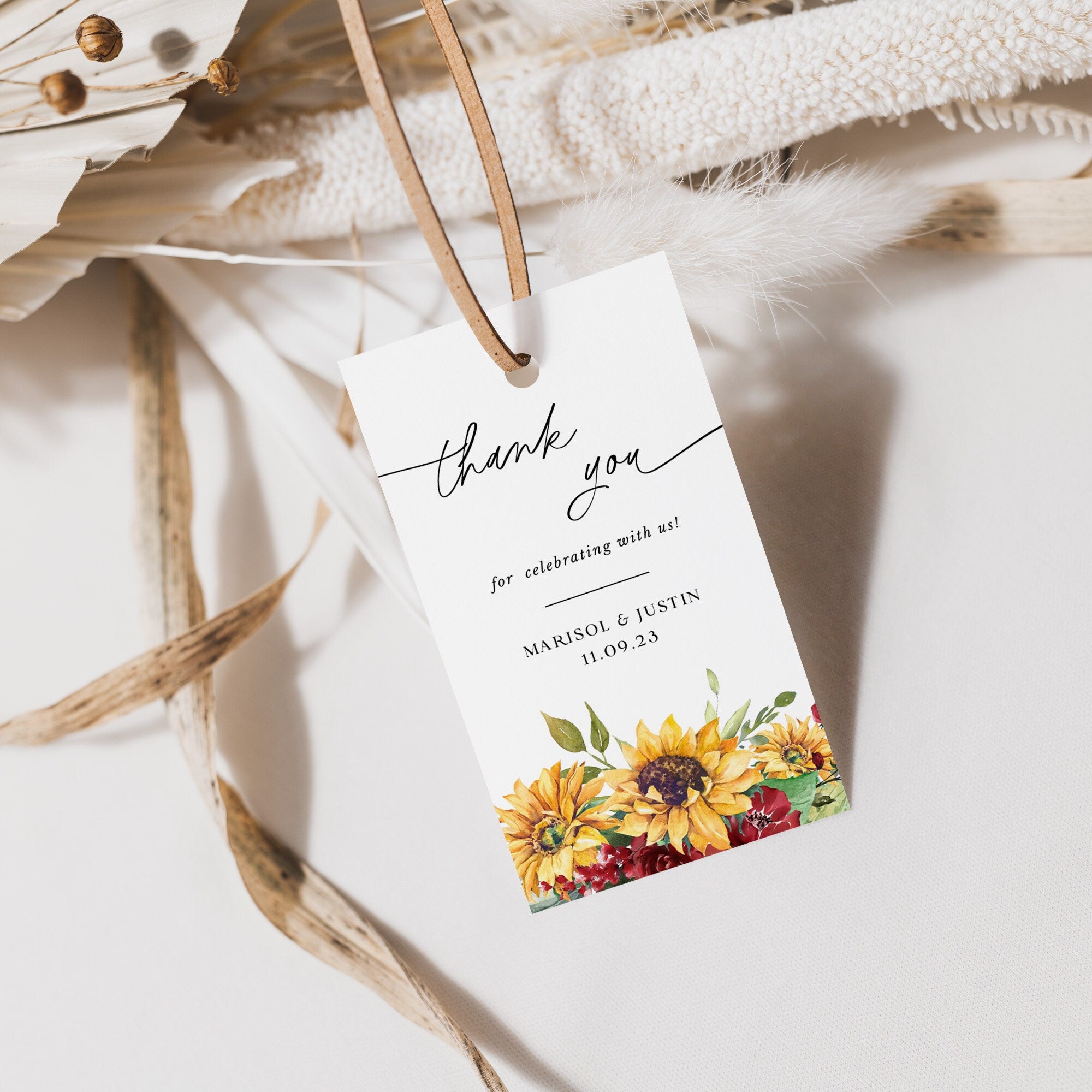 RUBY Rustic Wedding Thank You Tags Template