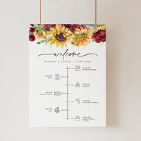 RUBY Printable Wedding Order of Events Sign Rustic