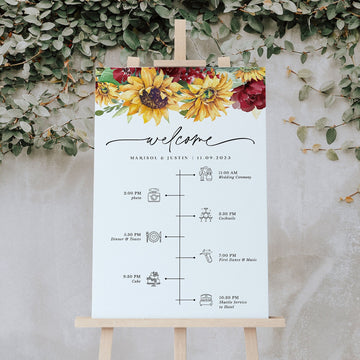 RUBY Printable Wedding Order of Events Sign Rustic
