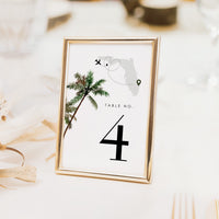 KONA Tropical Wedding Table Numbers Template