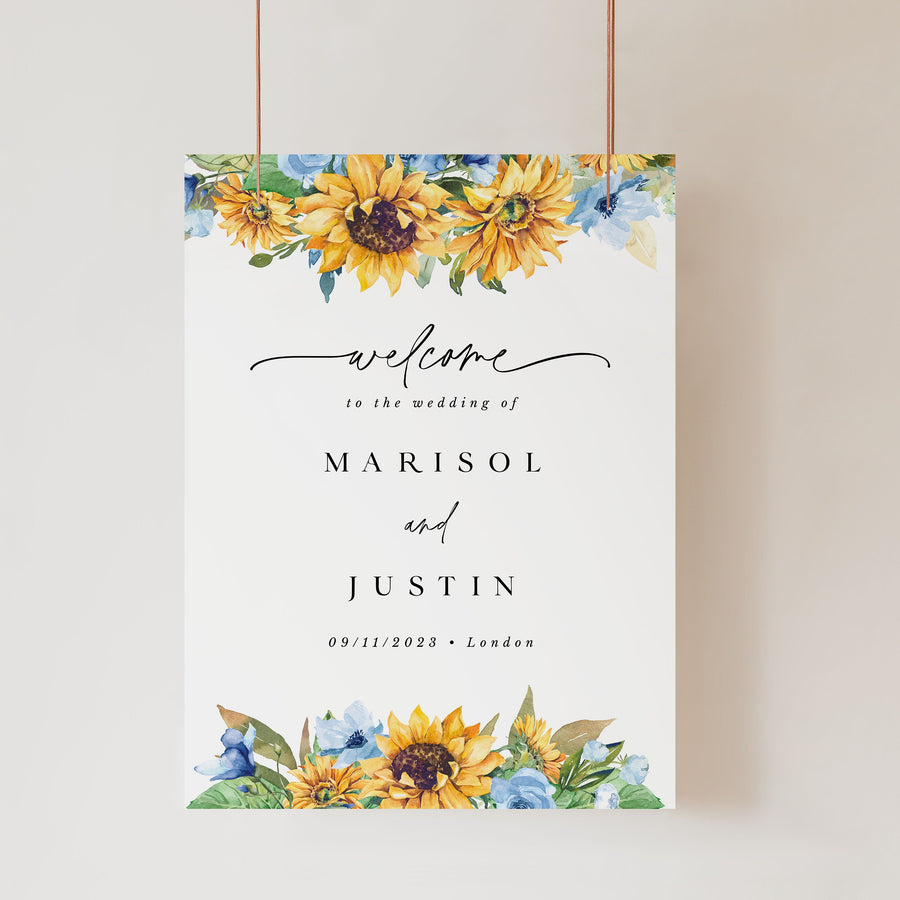 IVY Welcome to Our Wedding Sunflower Sign Template