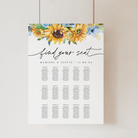 IVY Sunflower Wedding Seating Chart Template
