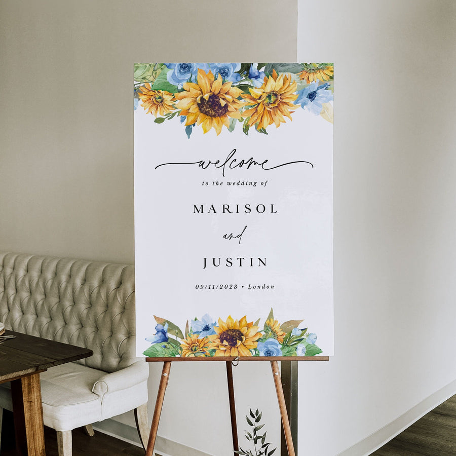 IVY Welcome to Our Wedding Sunflower Sign Template