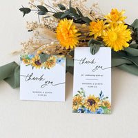 IVY Printable Wedding Favour Tags Template with Sunflowers