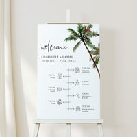 KONA Palm Tree Wedding Order of Events Sign Template