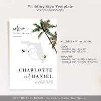 KONA Printable Welcome to Our Wedding Sign Tropical Theme