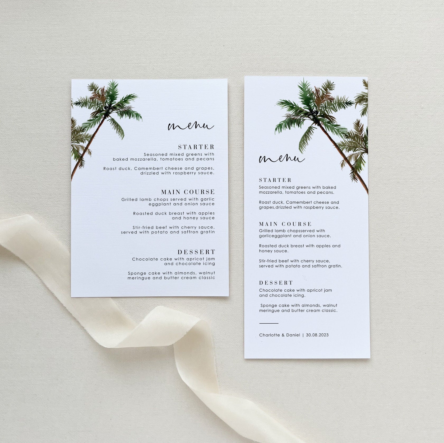 KONA Tropical Menu Cards Template