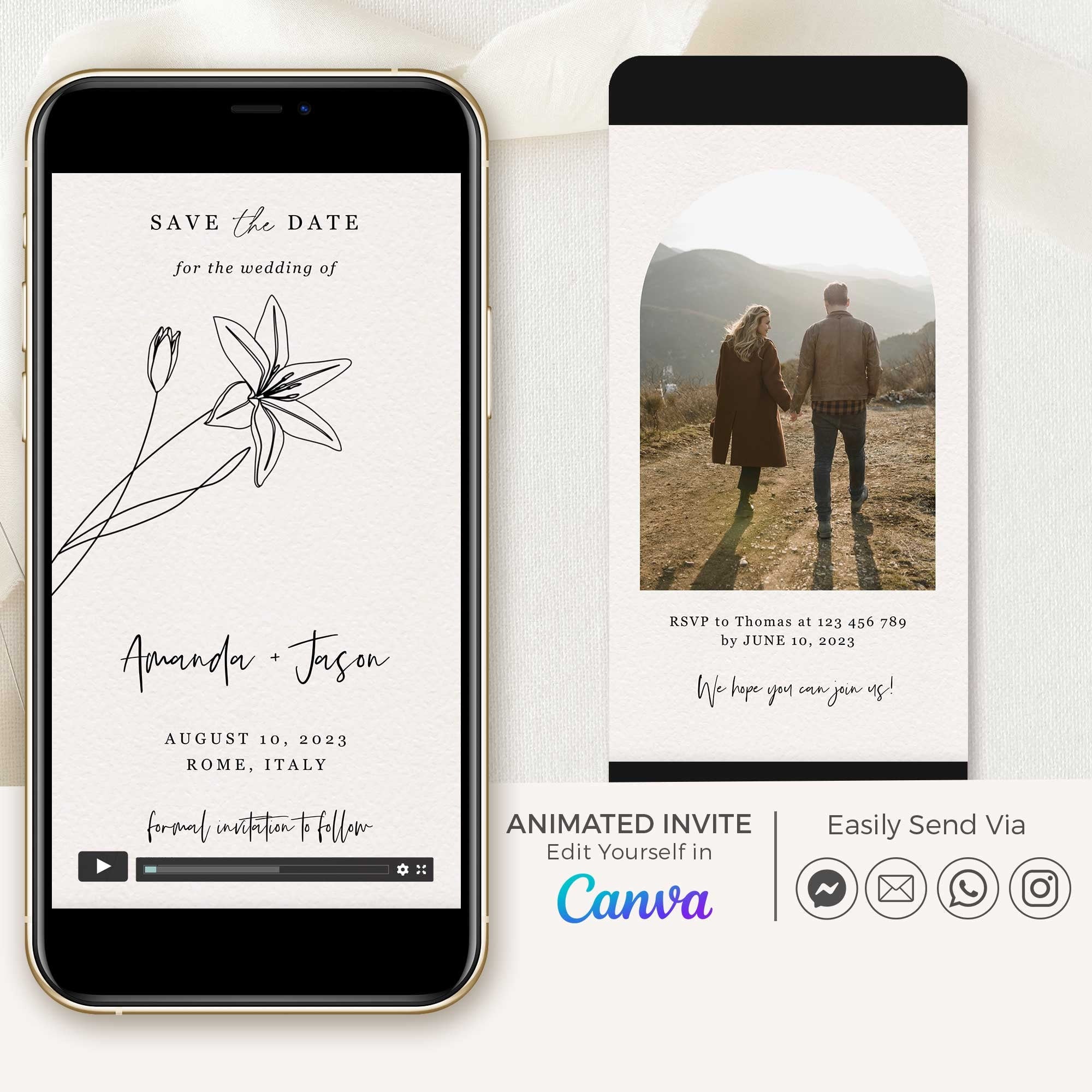 GIGLIOLA Animated Save the Date Video Template