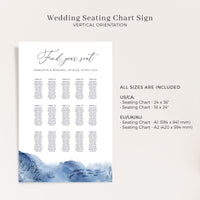 YLENIA Ocean Wedding Seating Chart Template