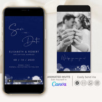 ANITA Save the Date Video Template in Blue and Silver