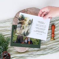 GAIA Pine Tree Wedding Invitation Postcard Template