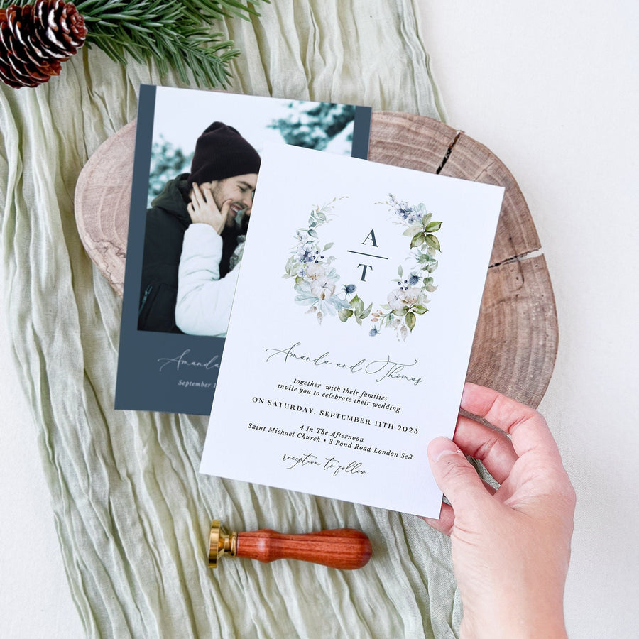 BIANCA Printable Wedding Invitation Winter Theme