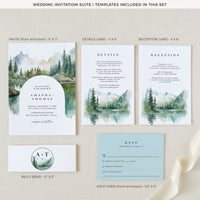 ARNA Mountain Themed Wedding Invitation Template Set