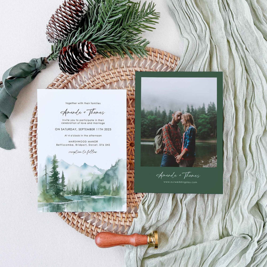 ARNA Woodland Wedding Invitation Card Template