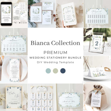 BIANCA Winter Wedding Stationery Bundle Template Set