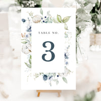 BIANCA Winter Wedding Table Numbers Printable