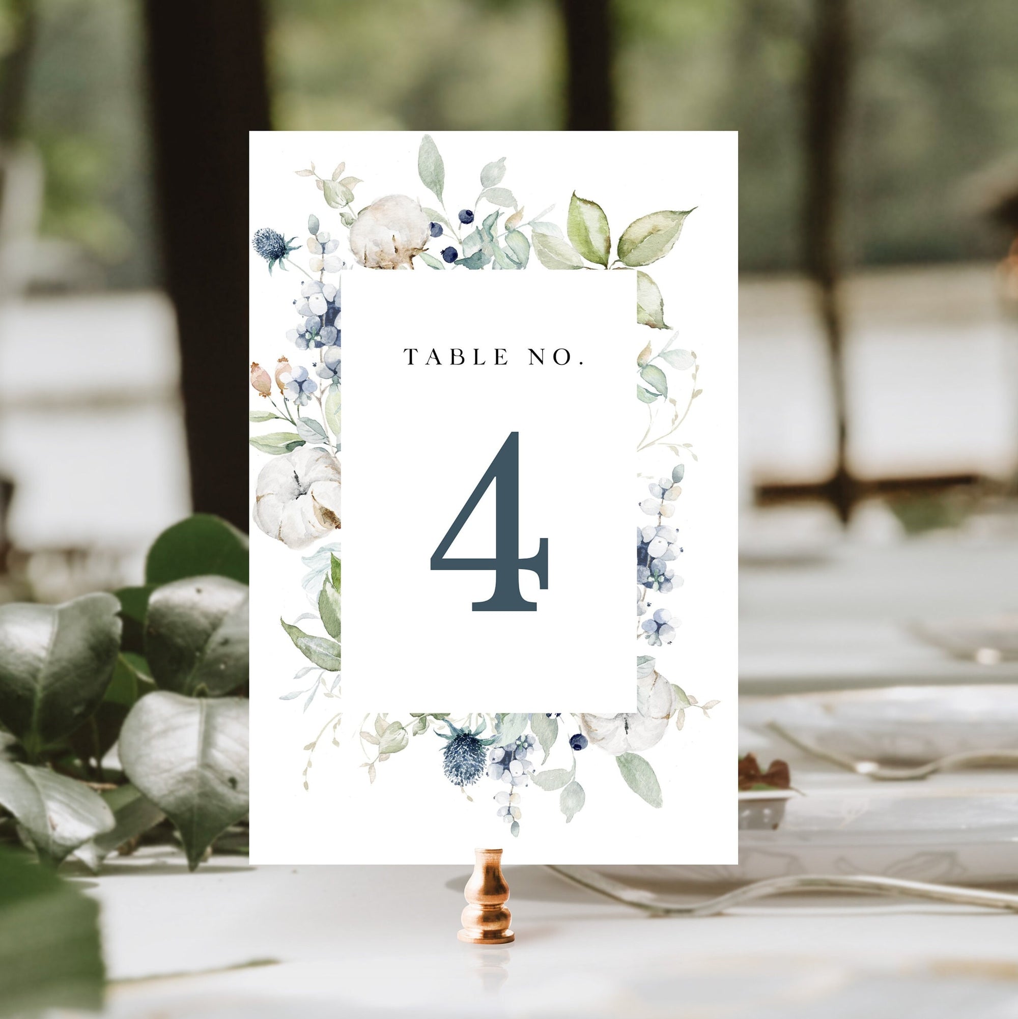 BIANCA Winter Wedding Table Numbers Printable