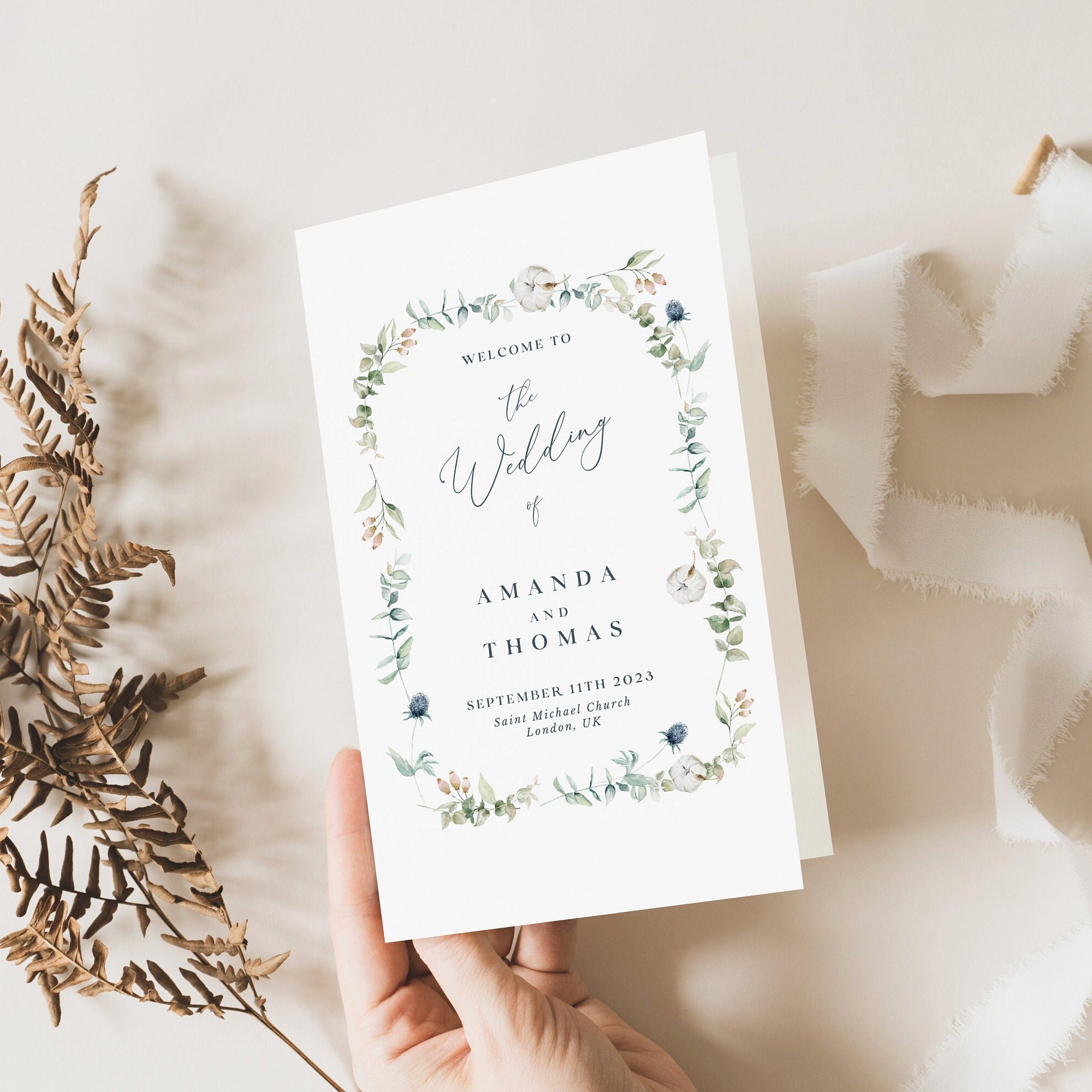 BIANCA Winter Wedding Program Template