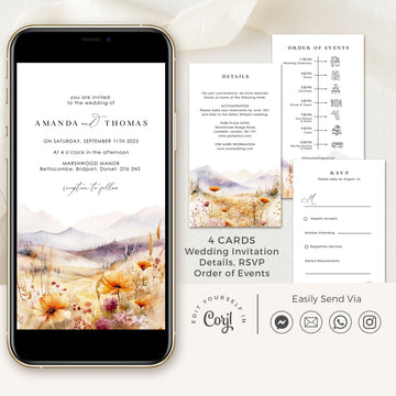 ARNA Spring digital wedding invitation