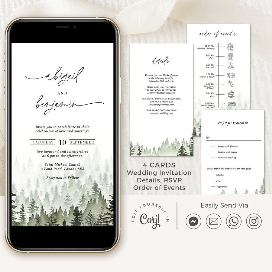 GAIA Forest Digital Wedding Card