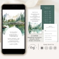 ARNA Digital Marriage Invitation Card with Mountains
