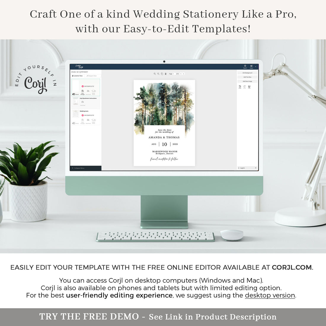 Gaia Forest Wedding Save the Date Template