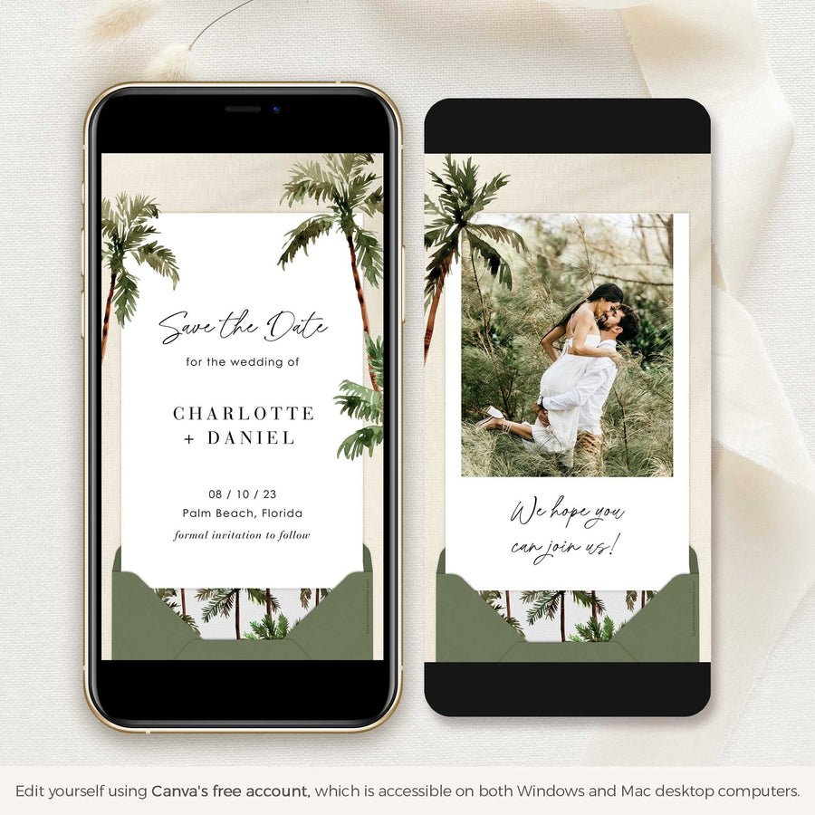 Tropical Save the Date Wedding Video Template