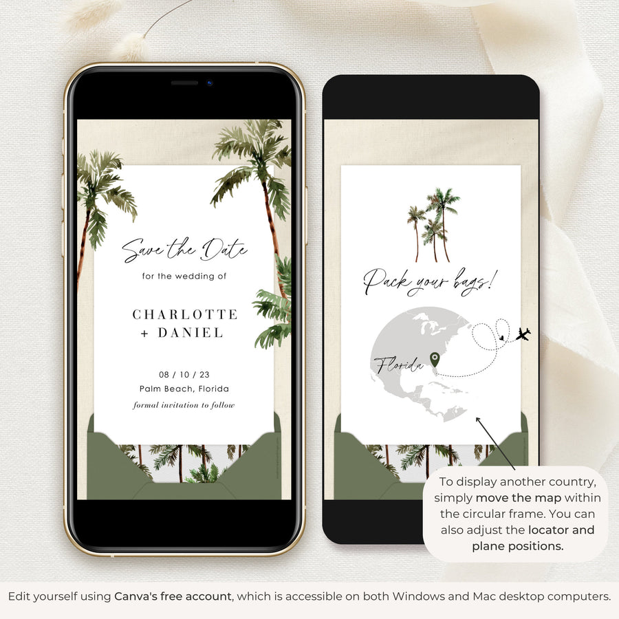 Tropical Save the Date Wedding Video Template
