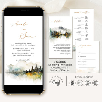 ARNA Digital Wedding Invitation Card Mountain Wedding