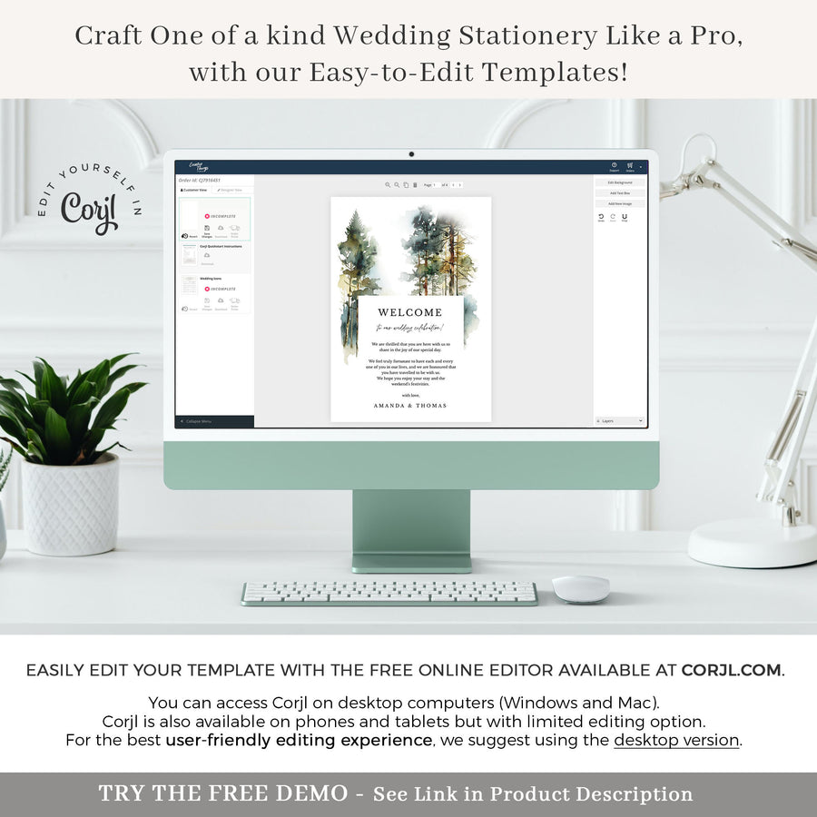 GAIA Forest Wedding Itinerary Template for Guest & Welcome Letter