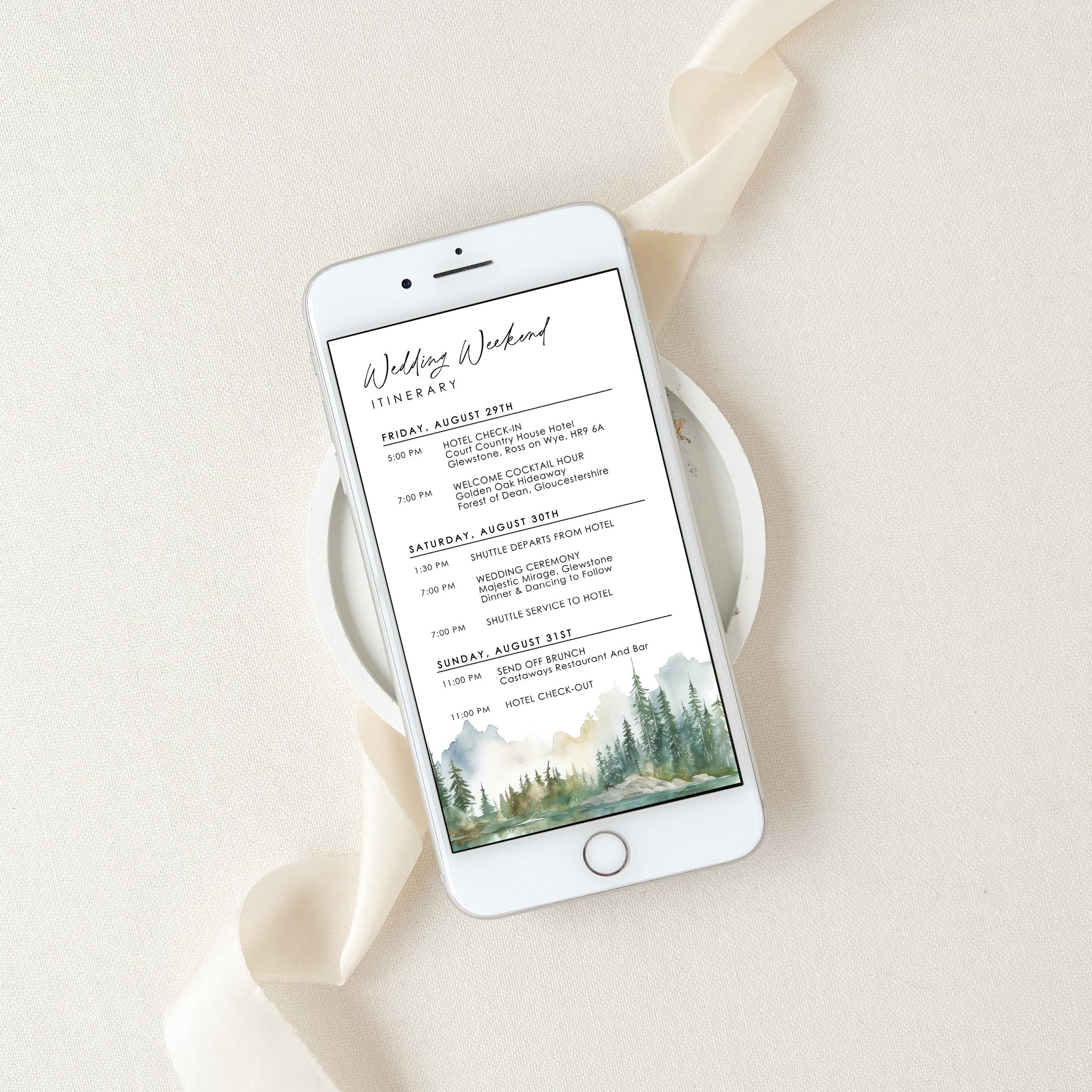 ARNA Electronic Wedding Day Timeline