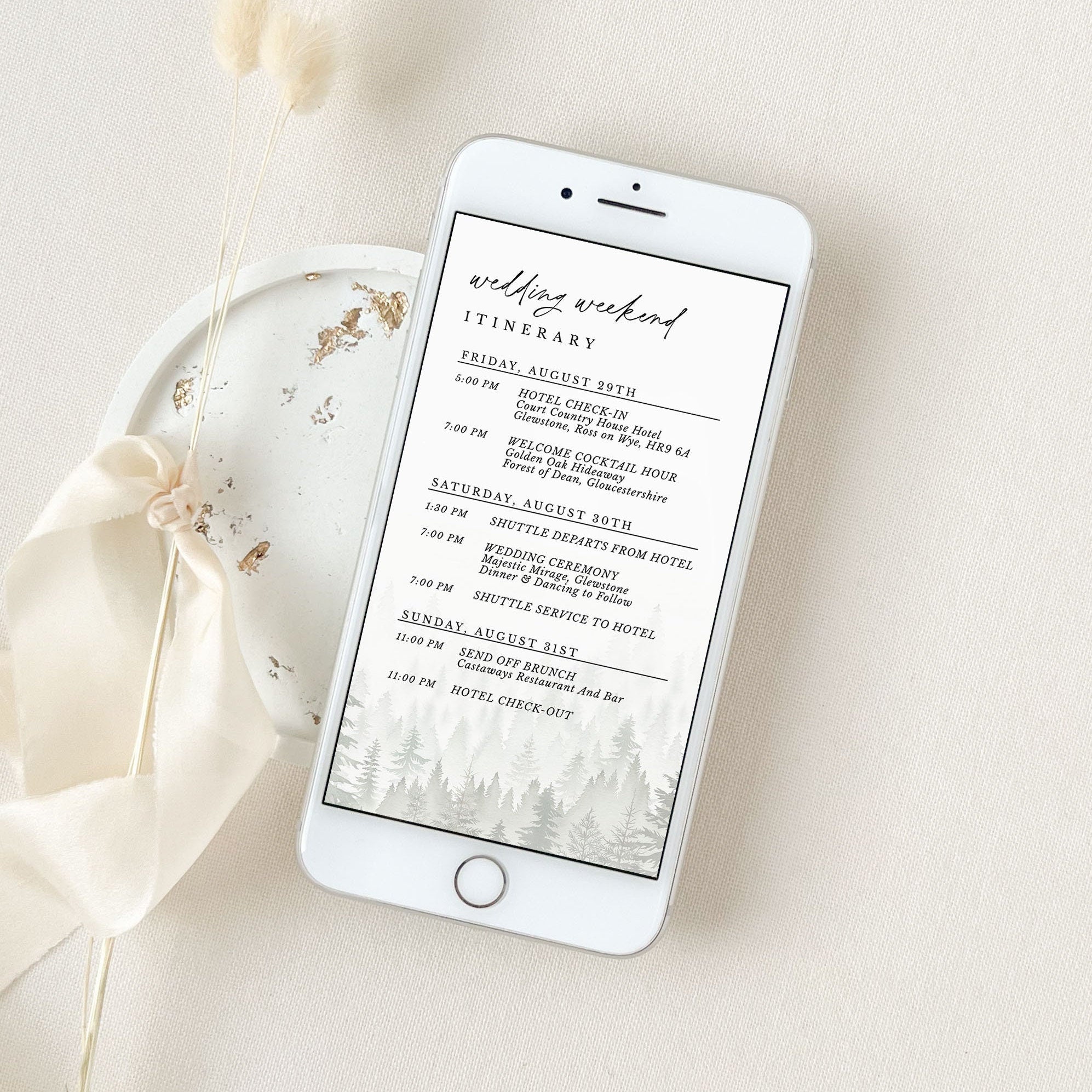 GAIA Mountain Wedding Itinerary Card Digital