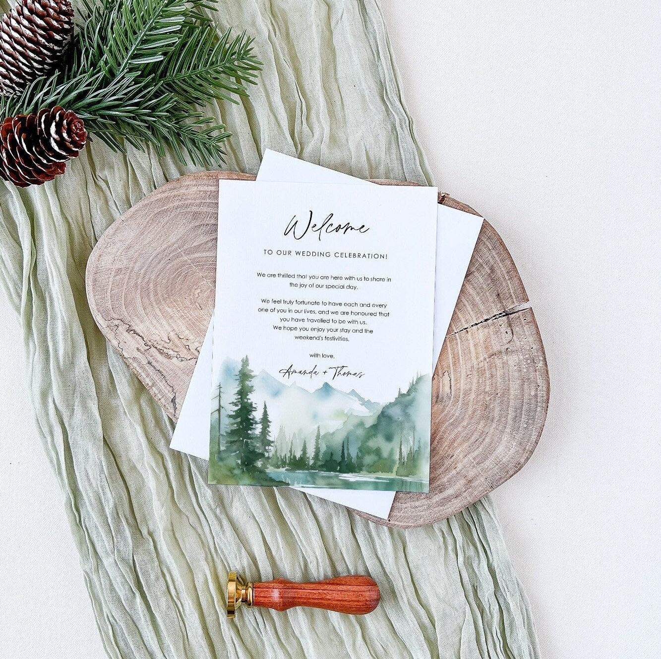 ARNA Mountain Wedding Welcome Bag Itinerary Template