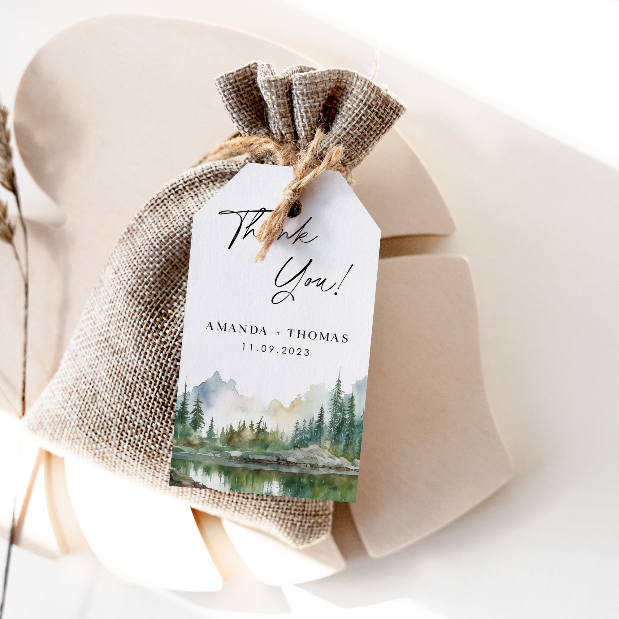 ARNA Mountain Wedding Printable Thank You Tags