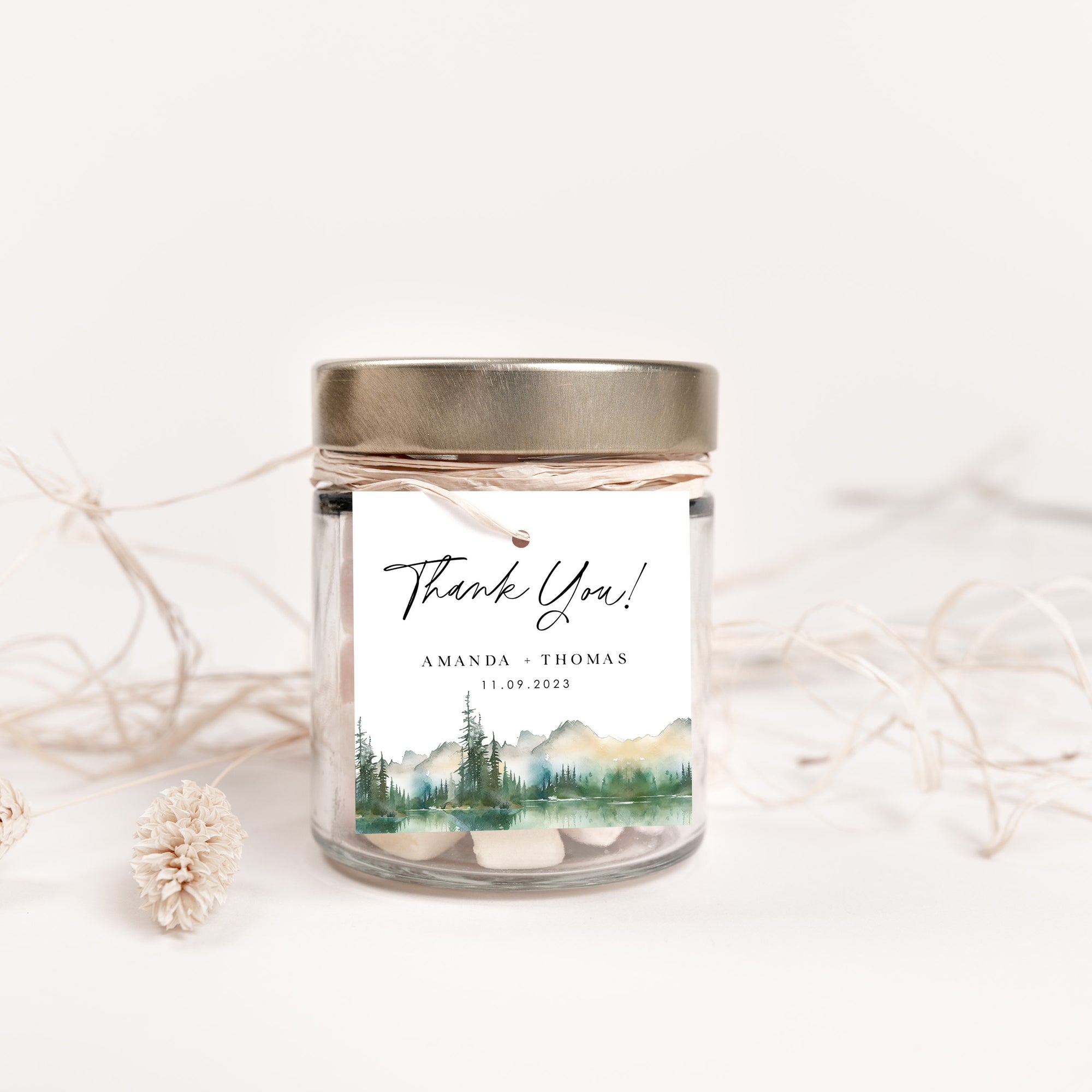 ARNA Mountain Wedding Printable Thank You Tags