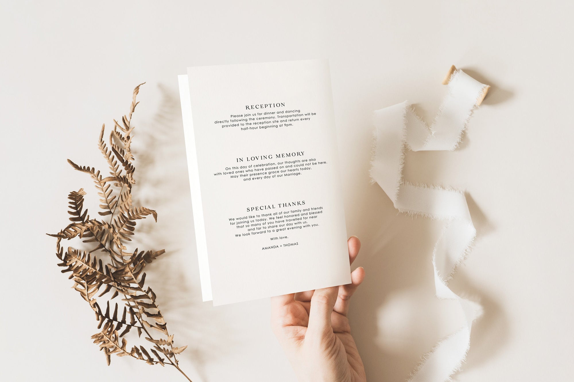 ARNA Mountain Wedding Program Template Printable