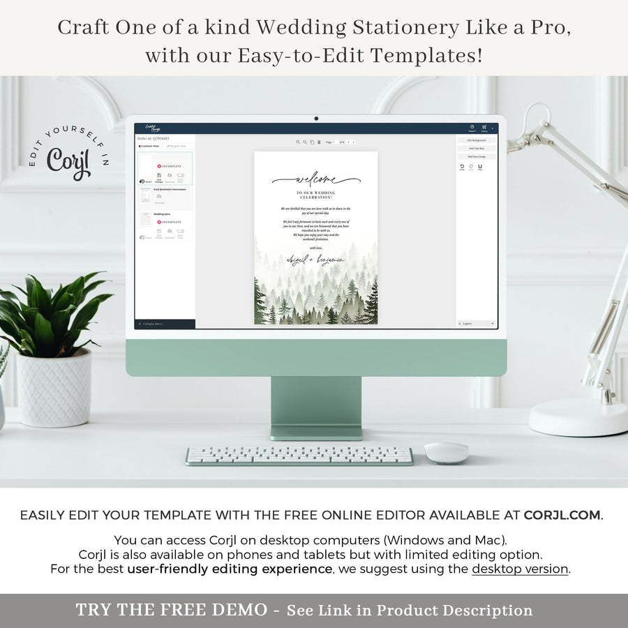 GAIA Forest Wedding Day Itinerary Template & Welcome Letter