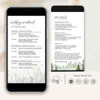 GAIA Mountain Wedding Itinerary Card Digital