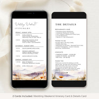 ARNA Wedding Weekend Itinerary Template Digital Card
