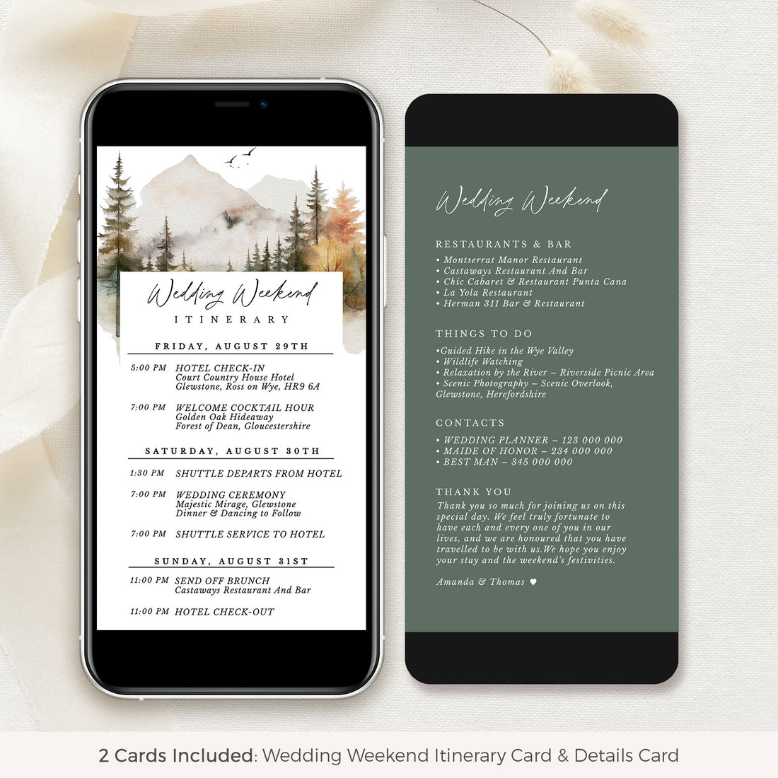 ARNA Timeline of A Wedding Day Digital Card