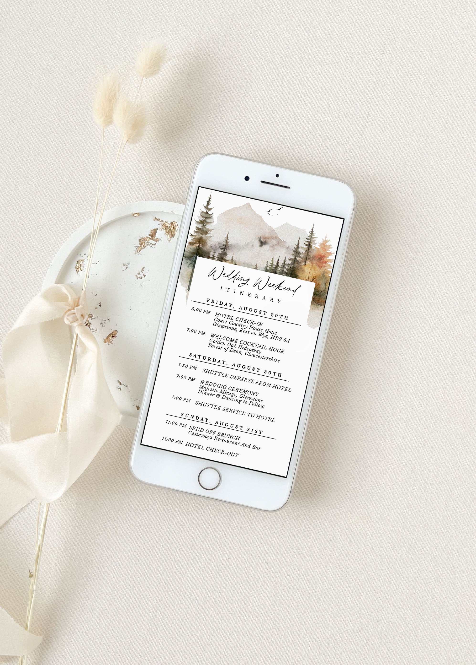ARNA Timeline of A Wedding Day Digital Card